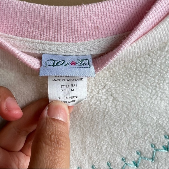 Vintage 90s Floral Crewneck Sweater - Size M - Picture 5 of 7